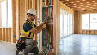 Eletricista realizando manutenção elétrica residencial com foco na segurança